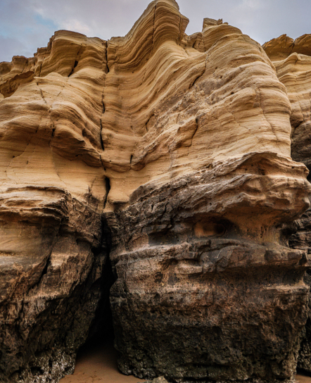 Layered sandstone rock formation