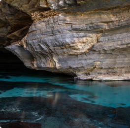 Layered sandstone rock formation