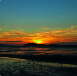 Orange sunset over the sea